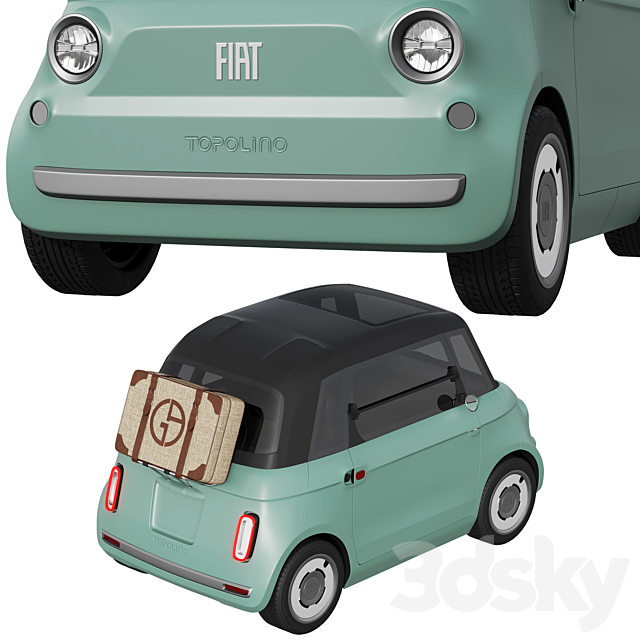 Fiat Topolino 3DS Max Model - thumbnail 4