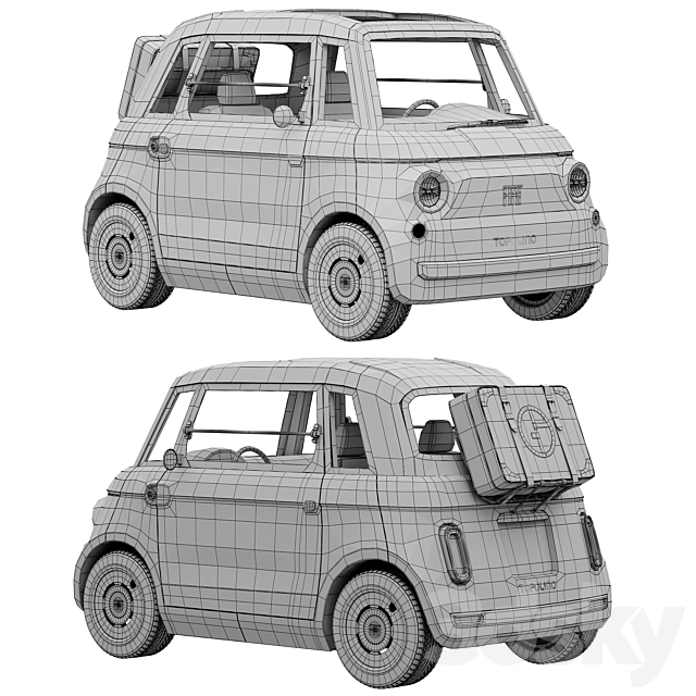 Fiat Topolino 3DS Max Model - thumbnail 5