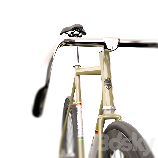 Fixed Gear Bianchi Bicycle 3DS Max Model - thumbnail 2