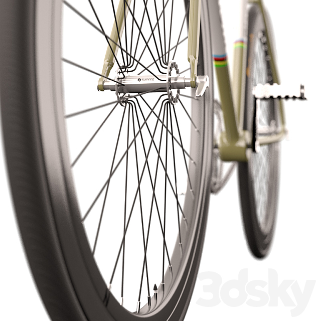 Fixed Gear Bianchi Bicycle 3DS Max Model - thumbnail 3