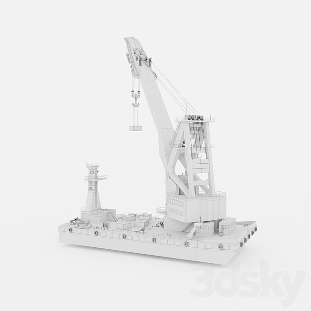 Floating crane Bogatyr 3DSMax File - thumbnail 4