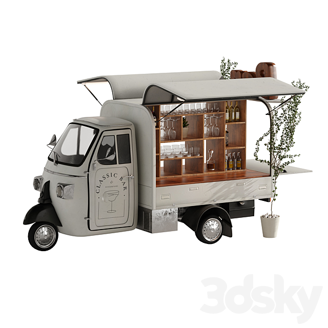 Foodtruck Bar set 6 3DS Max Model - thumbnail 2