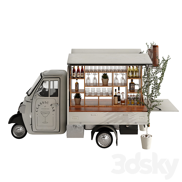 Foodtruck Bar set 6 3DS Max Model - thumbnail 4