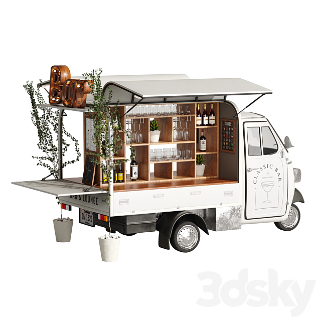 Foodtruck Bar set 6 3DS Max Model - thumbnail 5