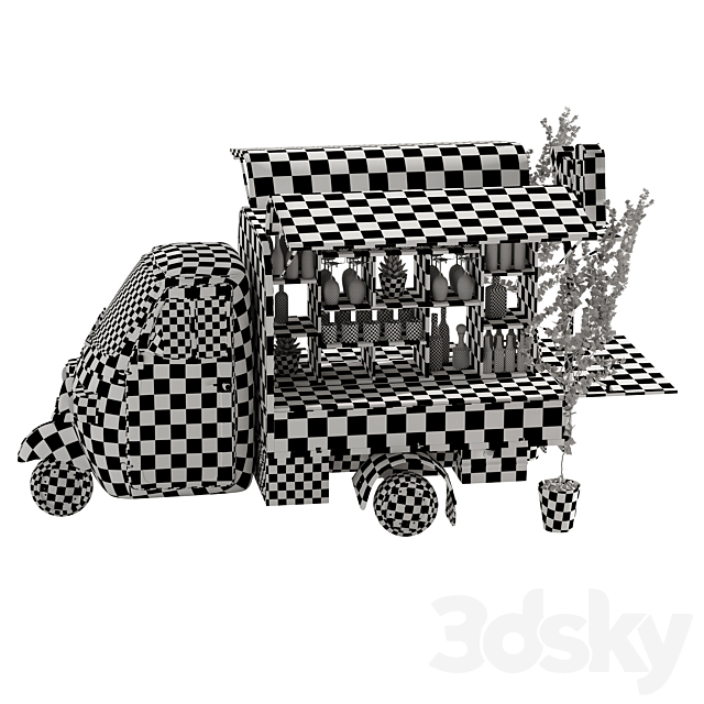 Foodtruck Bar set 6 3DS Max Model - thumbnail 7