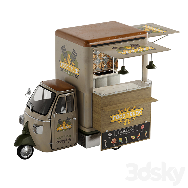 Foodtruck set 3 3DS Max - thumbnail 1