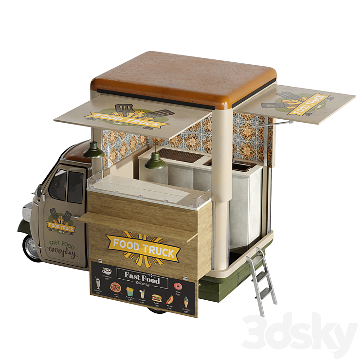 Foodtruck set 3 3DS Max - thumbnail 2