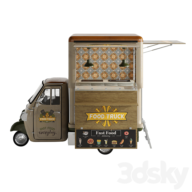 Foodtruck set 3 3DS Max Model - thumbnail 4