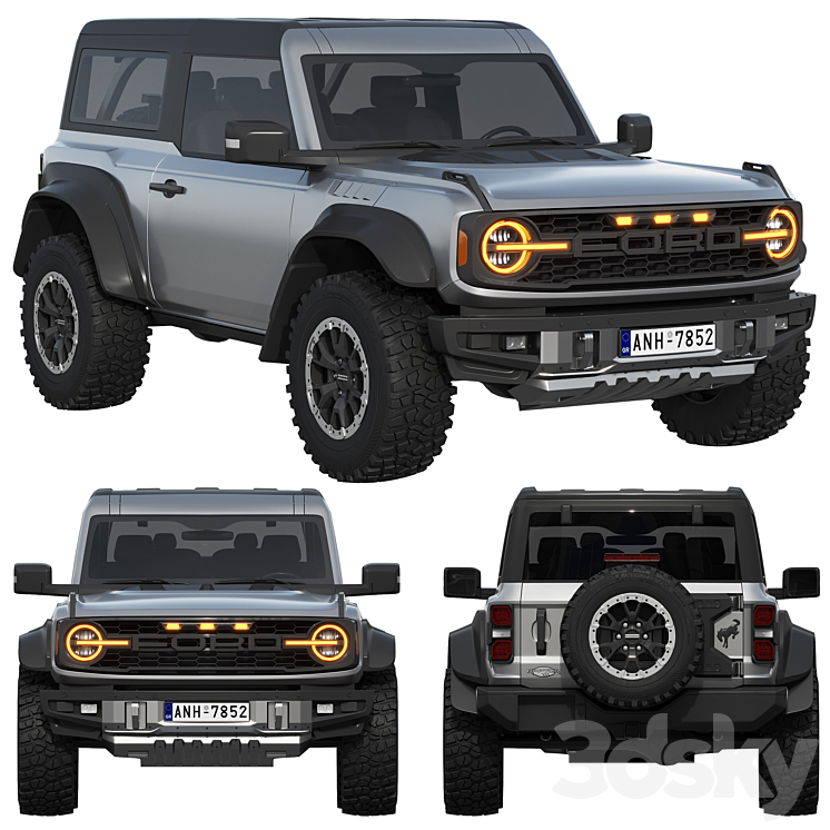 Ford Bronco Raptor 2-door 2022 3DS Max Model - thumbnail 1