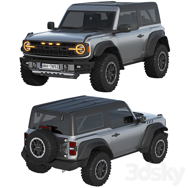 Ford Bronco Raptor 2-door 2022 3DS Max Model - thumbnail 2