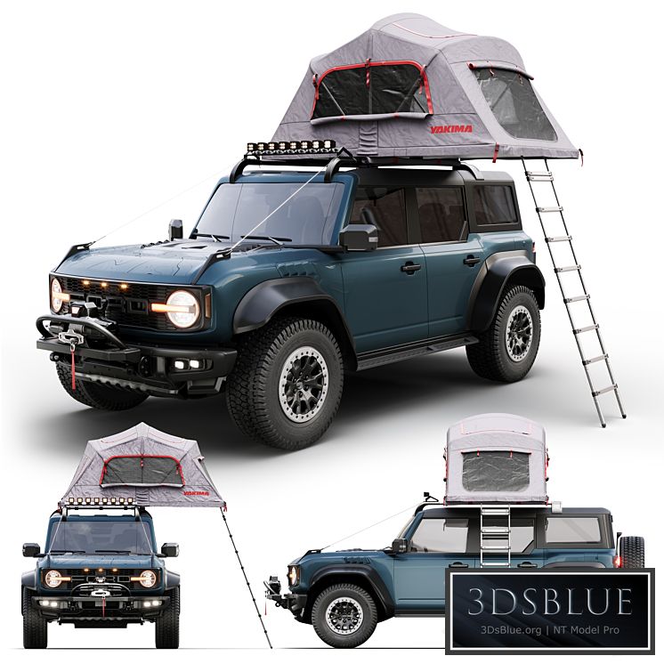 ford bronco raptor rooftop tent 3DS Max - thumbnail 3