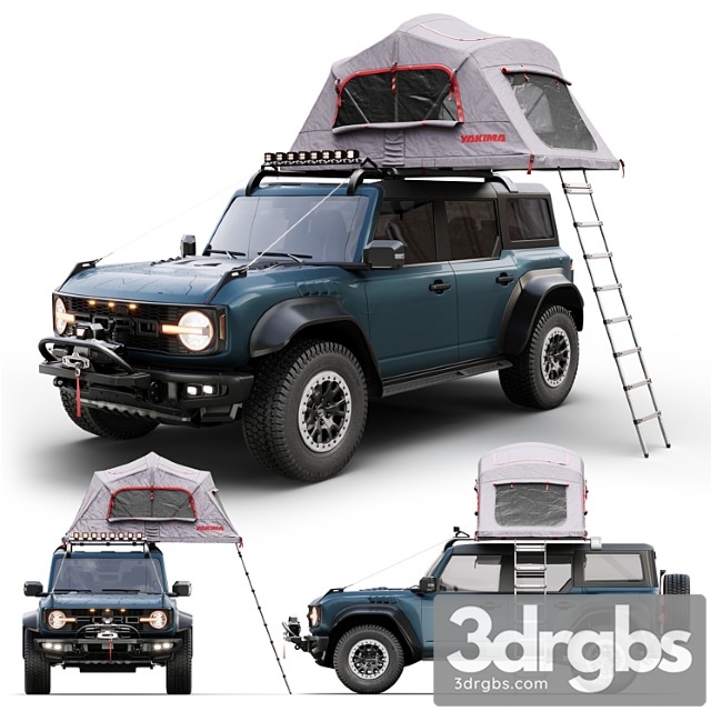 Ford Bronco Raptor Rooftop Tent 3dsmax Download - thumbnail 1