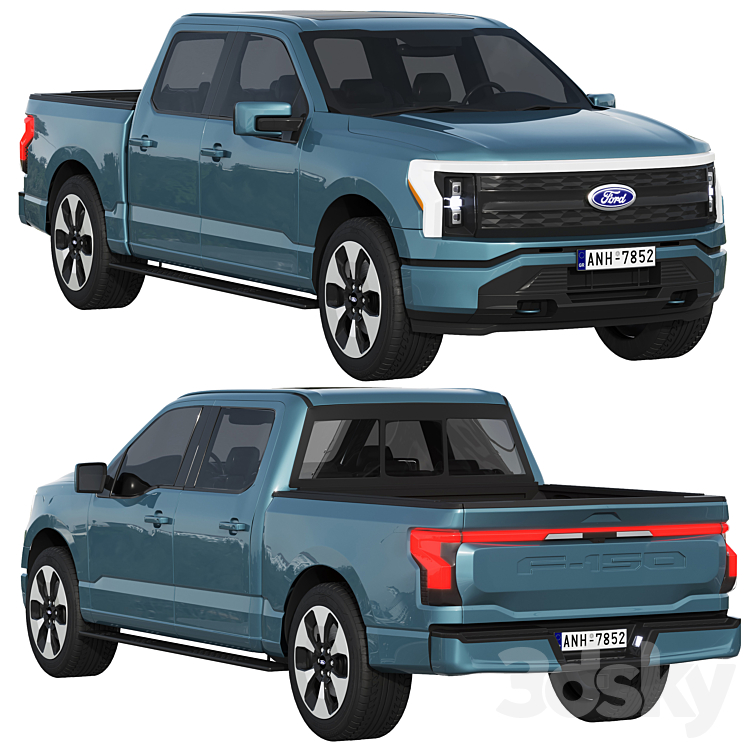 Ford F-150 Lightning 2022 3DS Max Model - thumbnail 1