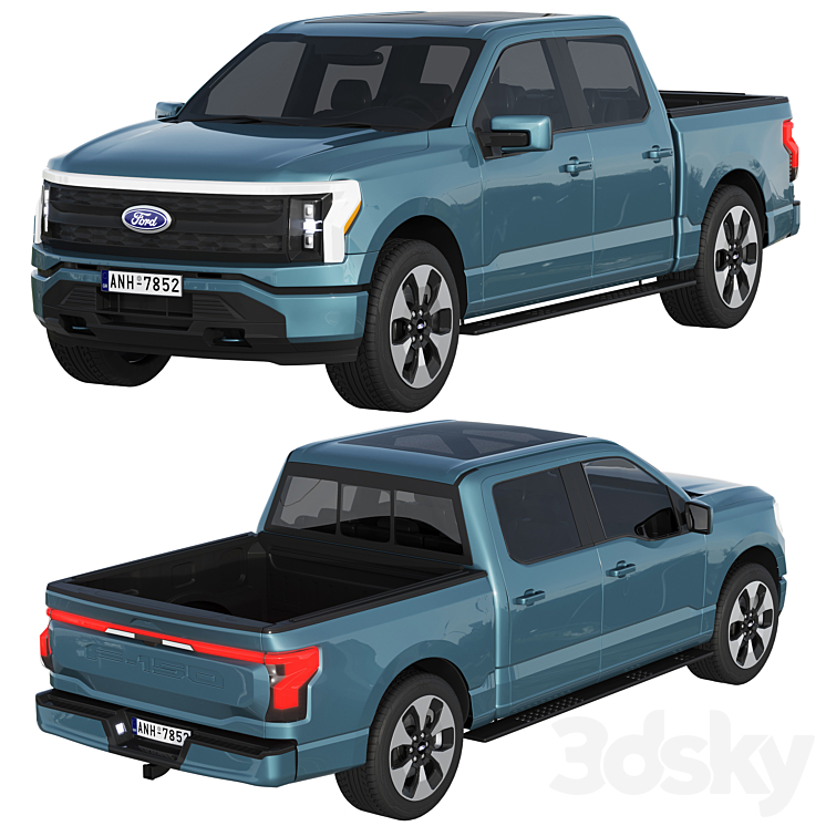 Ford F-150 Lightning 2022 3DS Max Model - thumbnail 2