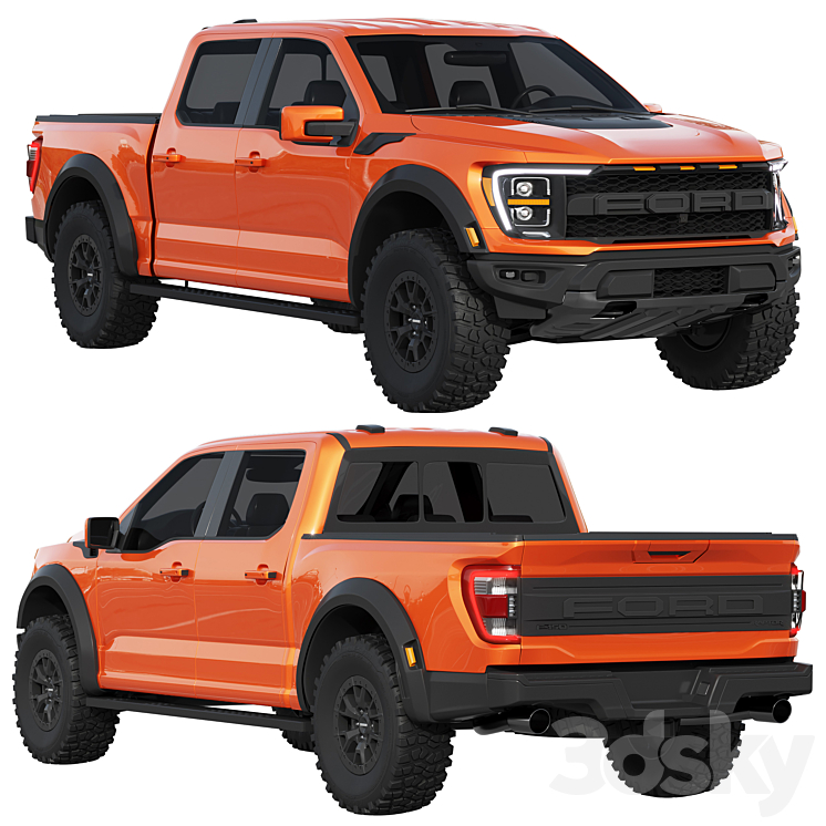 Ford F-150 Raptor 2021 3DS Max Model - thumbnail 3