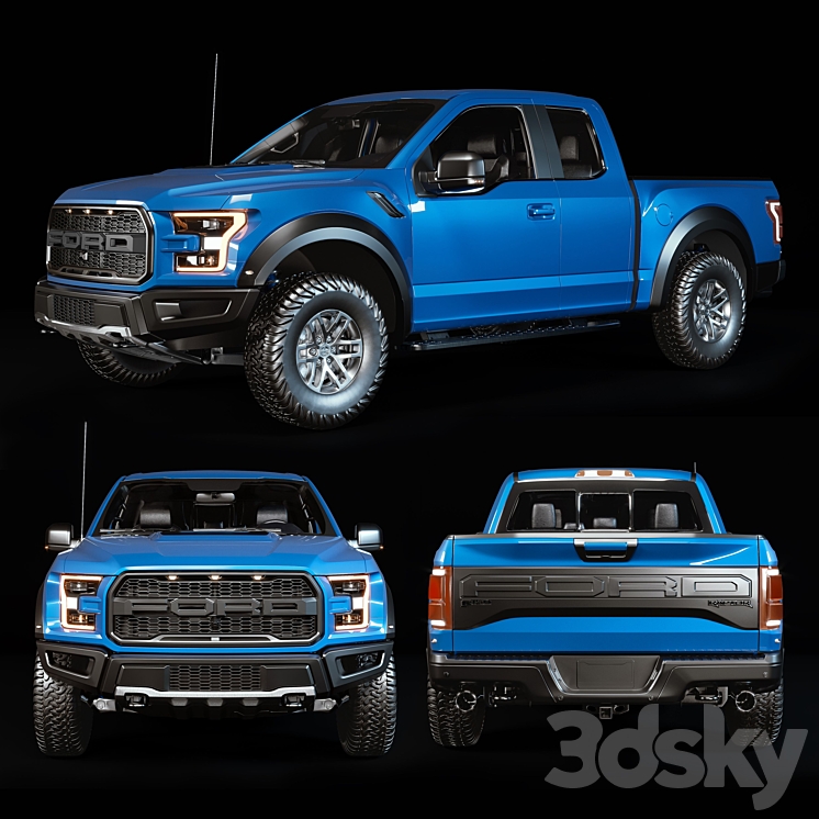 Ford F-150 Raptor 3DS Max Model - thumbnail 1