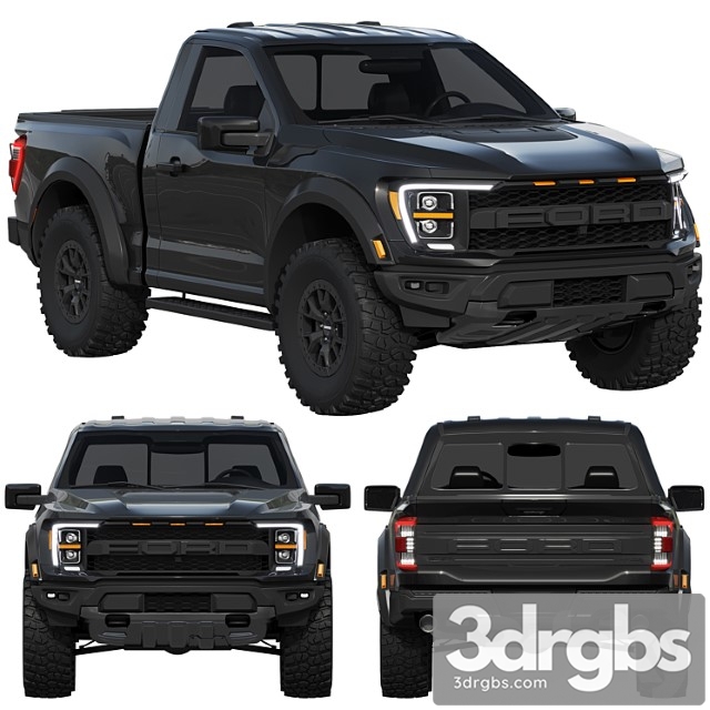 Ford F 150 Raptor Regular Cab 2022 3dsmax Download - thumbnail 1