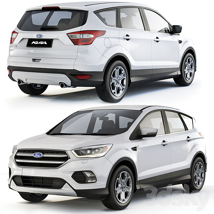 Ford Kuga 2018 3DS Max Model - thumbnail 1