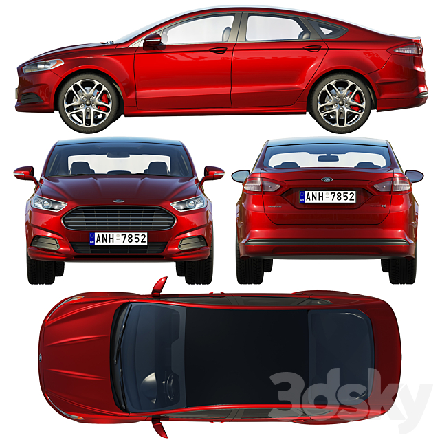 Ford Mondeo _ Ford Fusion 3DS Max Model - thumbnail 3