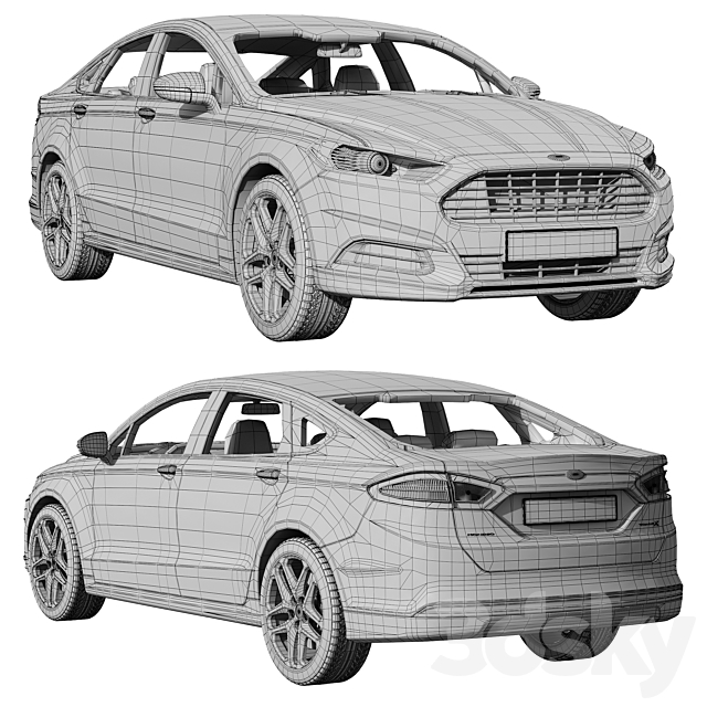 Ford Mondeo _ Ford Fusion 3DS Max Model - thumbnail 4