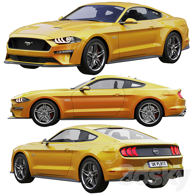 Ford Mustang GT 2020 3DS Max Model - thumbnail 2