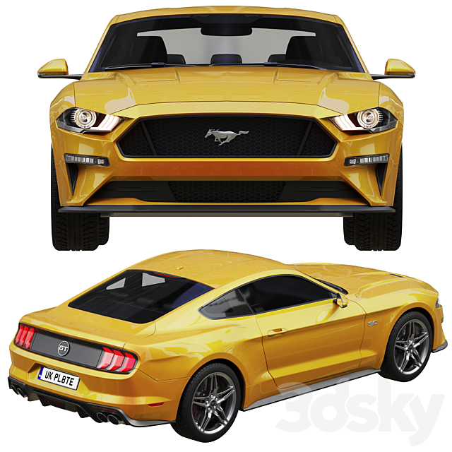 Ford Mustang GT 2020 3DS Max Model - thumbnail 3