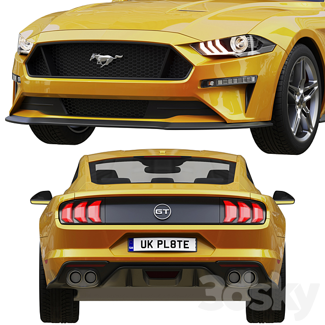 Ford Mustang GT 2020 3DS Max Model - thumbnail 4