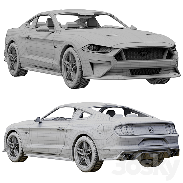 Ford Mustang GT 2020 3DS Max Model - thumbnail 5