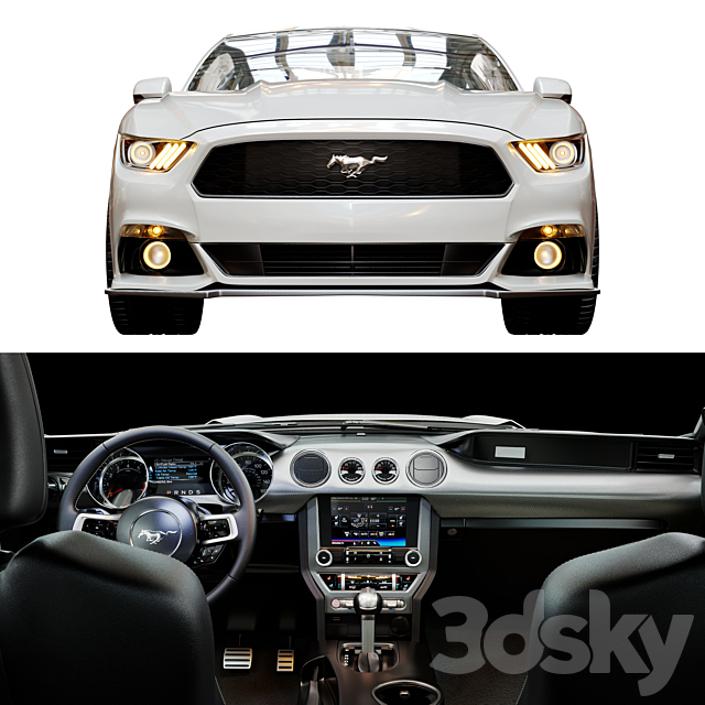 Ford Mustang GT HQ Interior 3DS Max Model - thumbnail 4