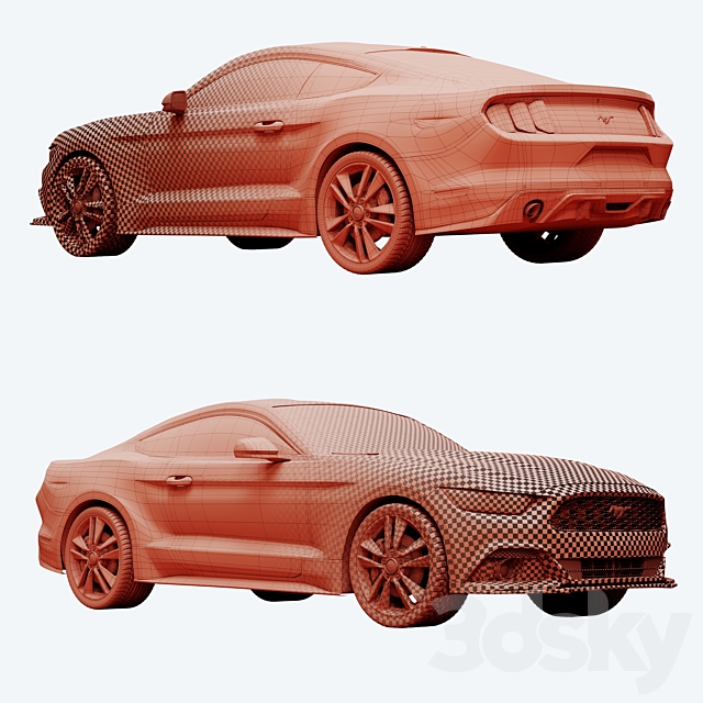 Ford Mustang GT HQ Interior 3DS Max Model - thumbnail 5