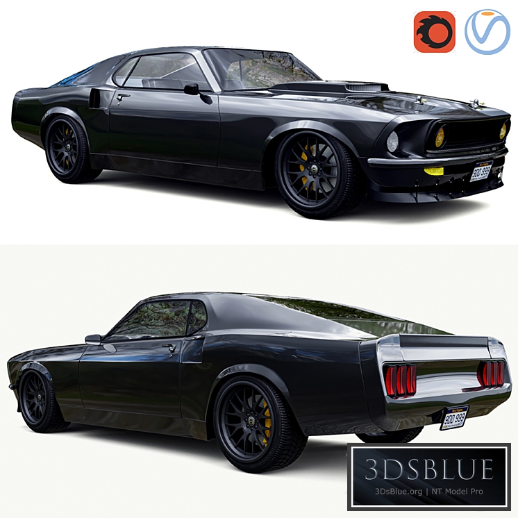 Ford Mustang Mach 1969 3DS Max - thumbnail 3