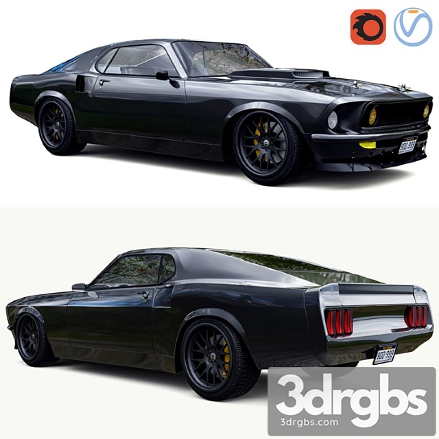 Ford Mustang Mach 1969 3dsmax Download - thumbnail 1