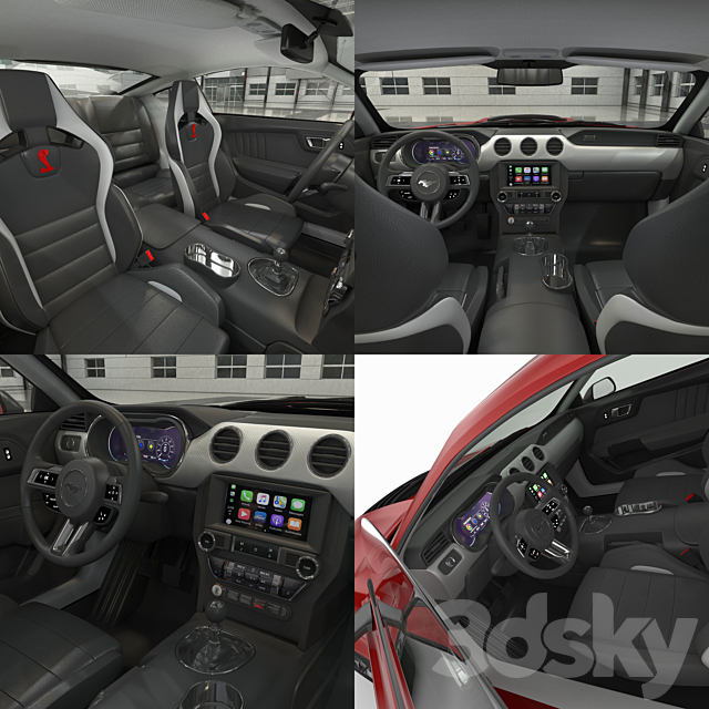 Ford Mustang Shelby GT500 2020 with HQ Interior 3DSMax File - thumbnail 3