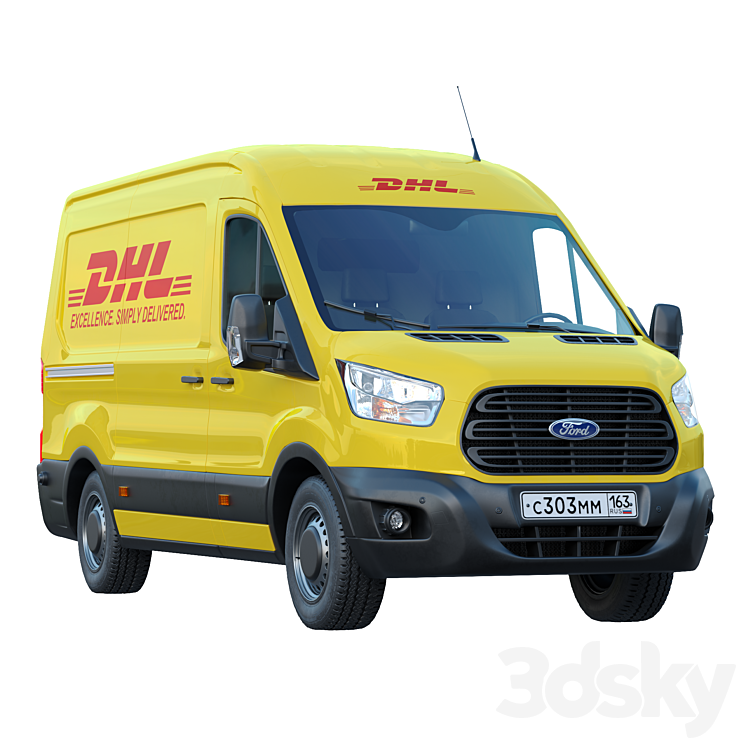 Ford Transit DHL 3DS Max - thumbnail 1