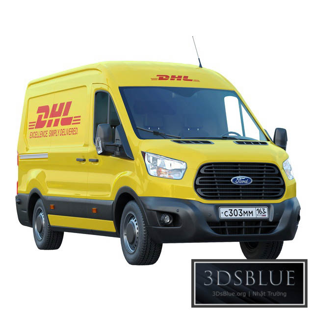 Ford Transit DHL 3DS Max - thumbnail 3