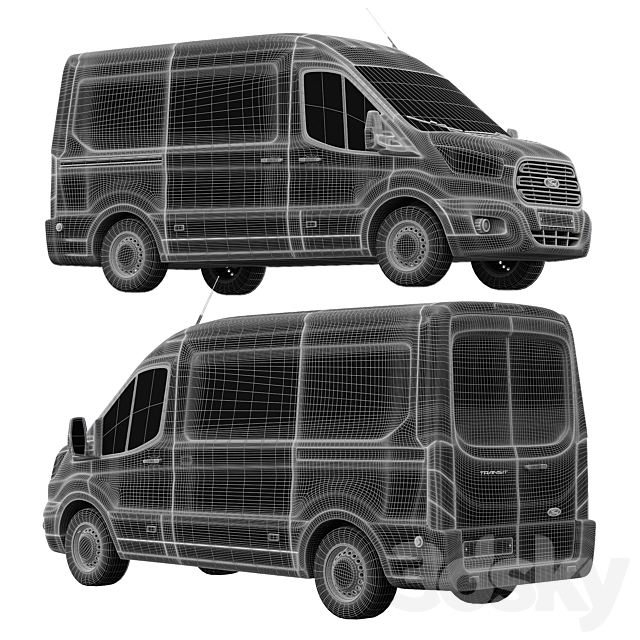 Ford Transit DHL 3DSMax File - thumbnail 3