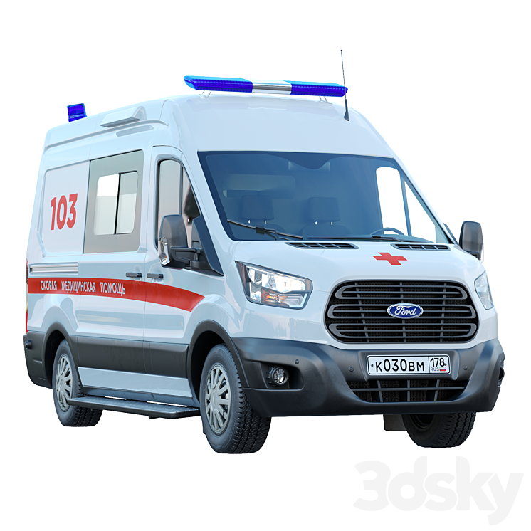 Ford Transit Emergency Medicine 3DS Max - thumbnail 1