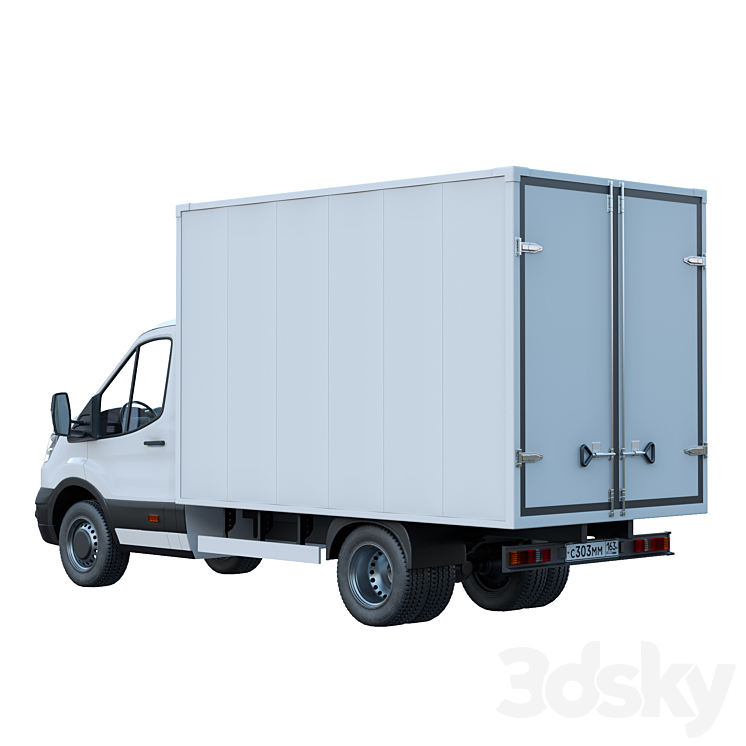 Ford Transit manufactured goods van 3DS Max - thumbnail 2