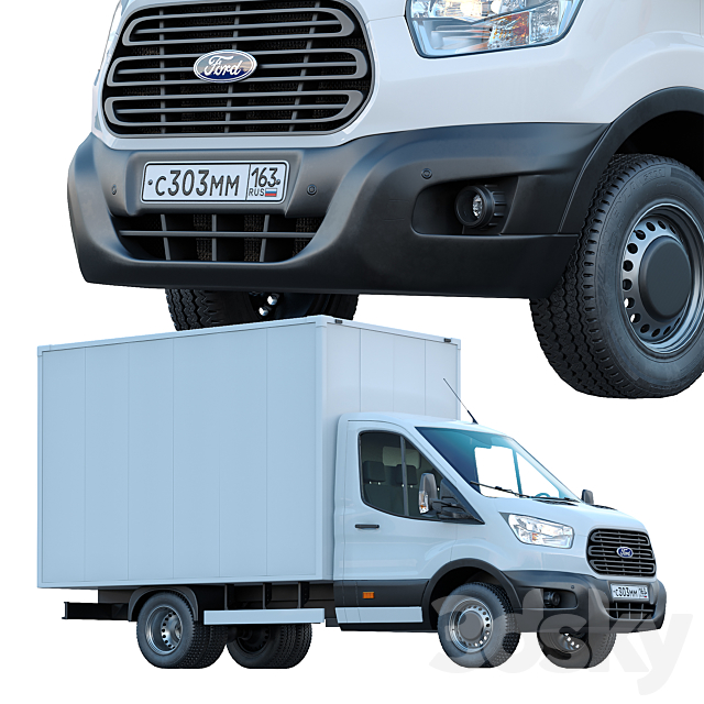 Ford Transit manufactured goods van 3DSMax File - thumbnail 3