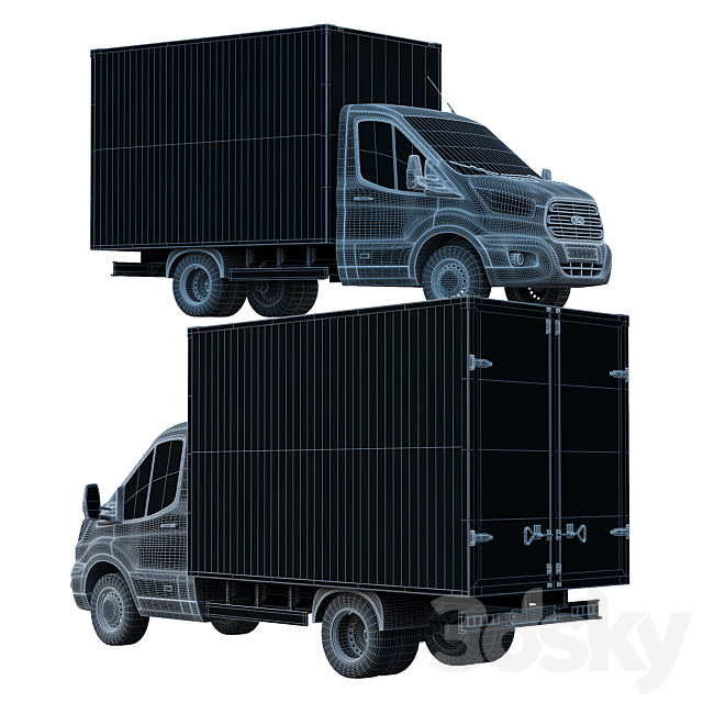 Ford Transit manufactured goods van 3DSMax File - thumbnail 4