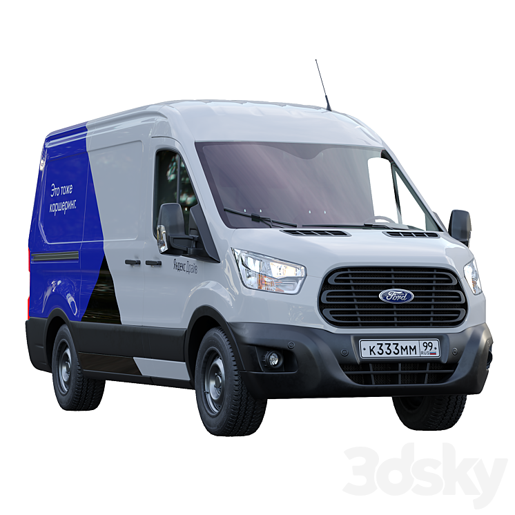 Ford Transit Yandex.Drive 3DS Max - thumbnail 1