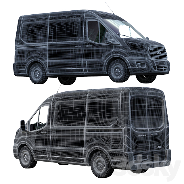 Ford Transit Yandex.Drive 3DSMax File - thumbnail 3