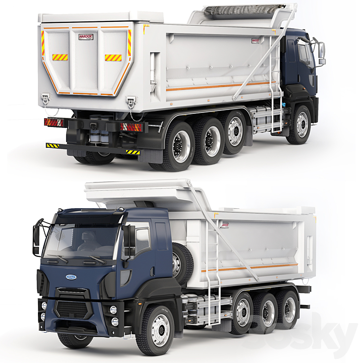 Ford Trucks 3233 SD dump truck 3DS Max Model - thumbnail 1