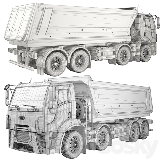 Ford Trucks 4142D DC dump truck 3DSMax File - thumbnail 3