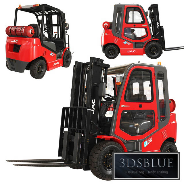 Fork lift truck JAC CPCD 25 3DS Max - thumbnail 3