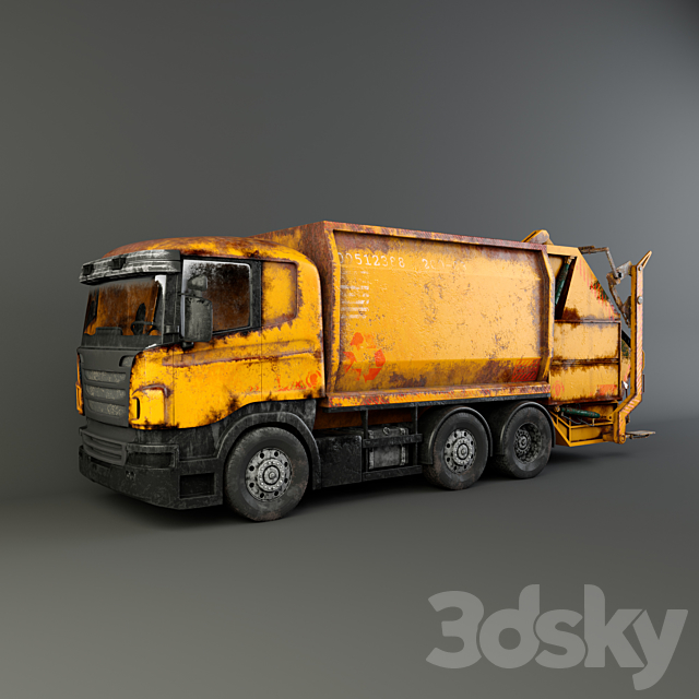 Garbage truck 3DS Max Model - thumbnail 2