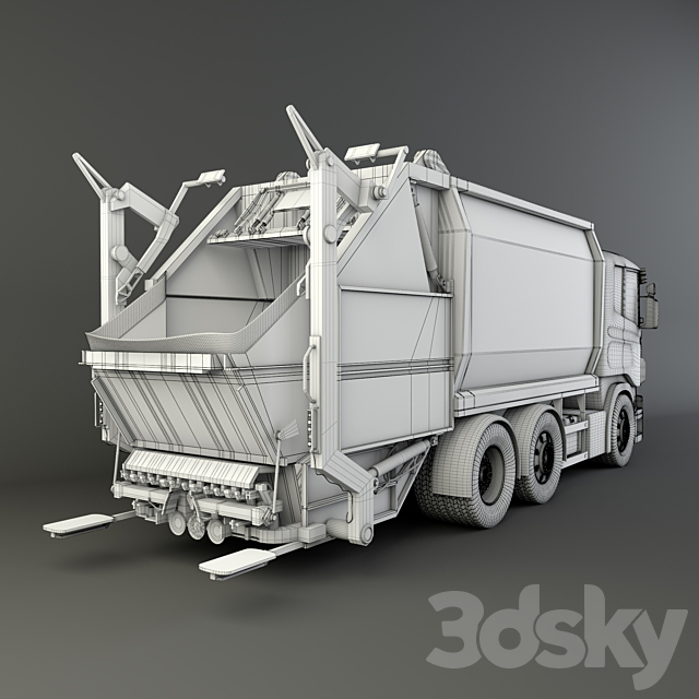 Garbage truck 3DS Max Model - thumbnail 3