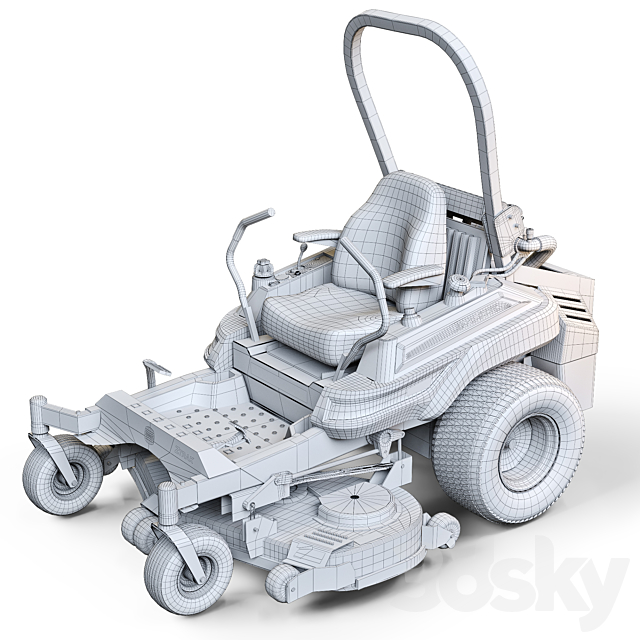 Garden tractor Z994R 3DSMax File - thumbnail 4