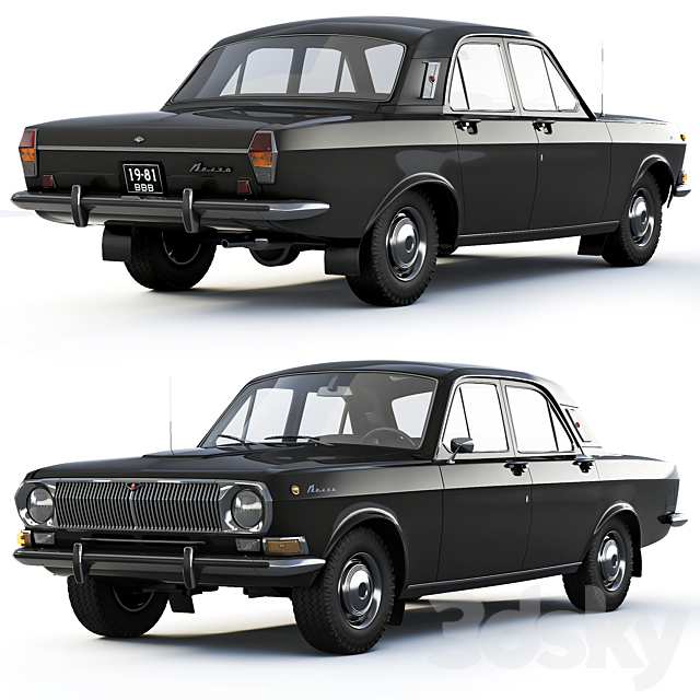 GAZ-24 Volga 1968 3ds Max - thumbnail 1