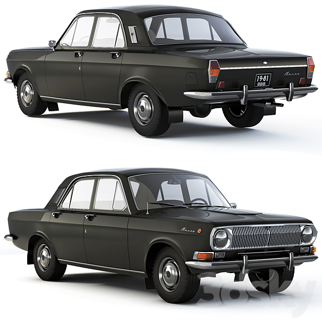 GAZ-24 Volga 1968 3ds Max - thumbnail 2